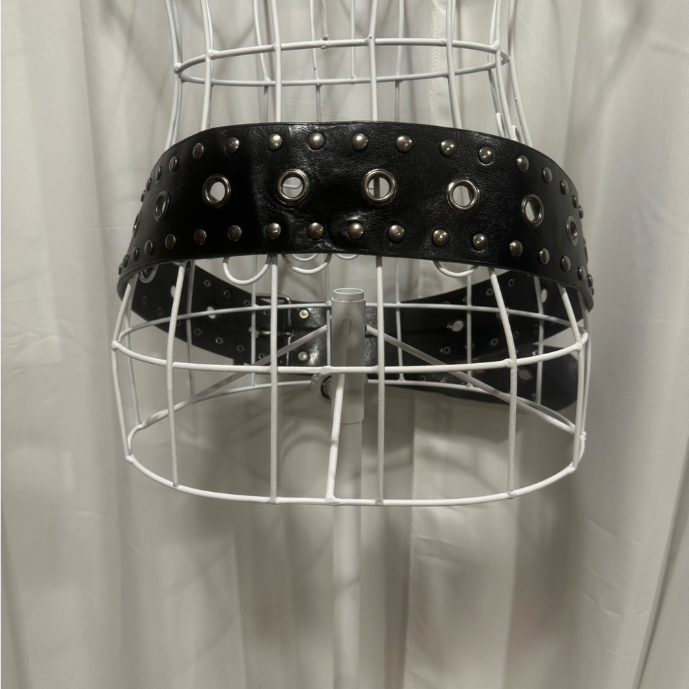 Faux Leather Studded Belt - Picture 2 of 2